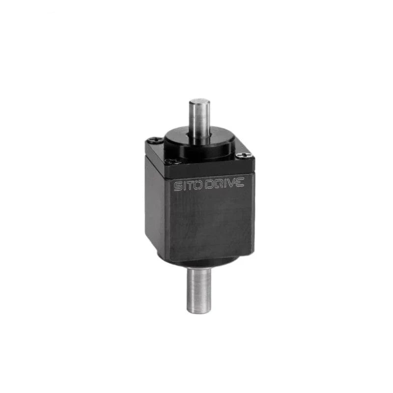 SITO DRIVE CS Mini-03 reducer with black square housing, two opposing metal shafts, and four top screws.