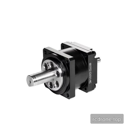 Angled view of the black SITO DRIVE reducer with a prominent polished output shaft and circular bolted face.
