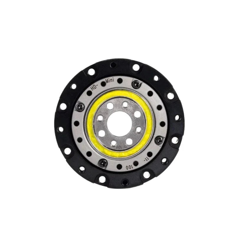 Straight front view of the SITO DRIVE HD-11 reducer showing its circular mounting holes and yellow inner ring.