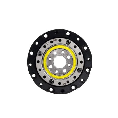 Straight front view of the SITO DRIVE HD-11 reducer showing its circular mounting holes and yellow inner ring.