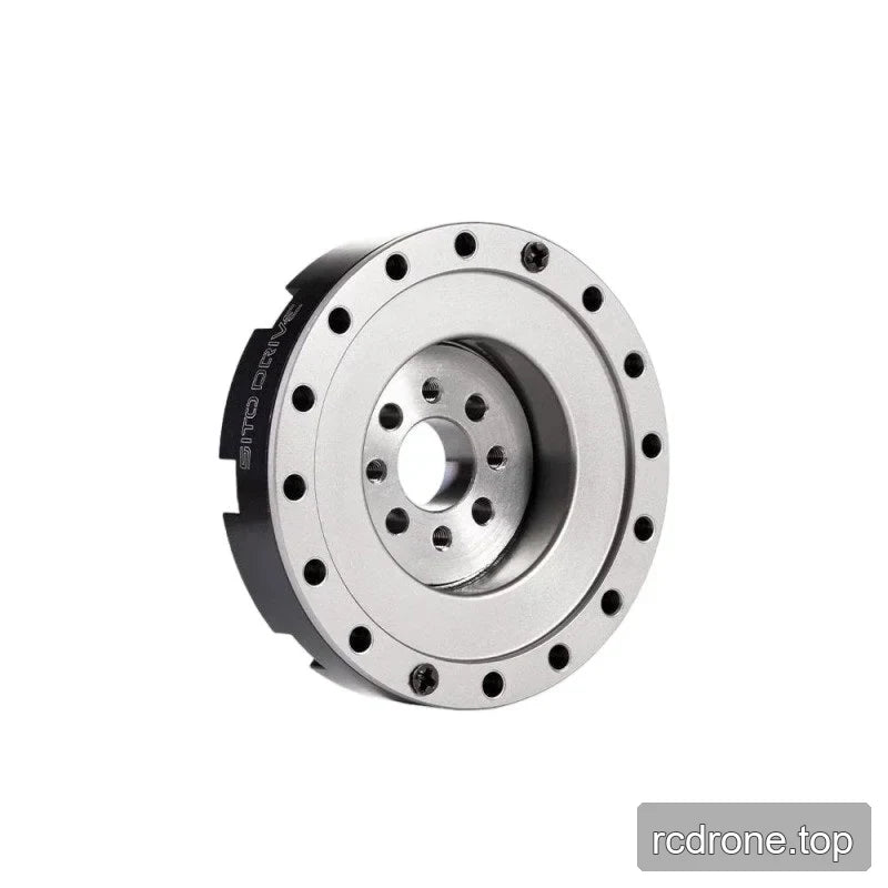 Rear angled view of the SITO DRIVE HD-11 reducer with a silver circular plate, center bore, and mounting holes.
