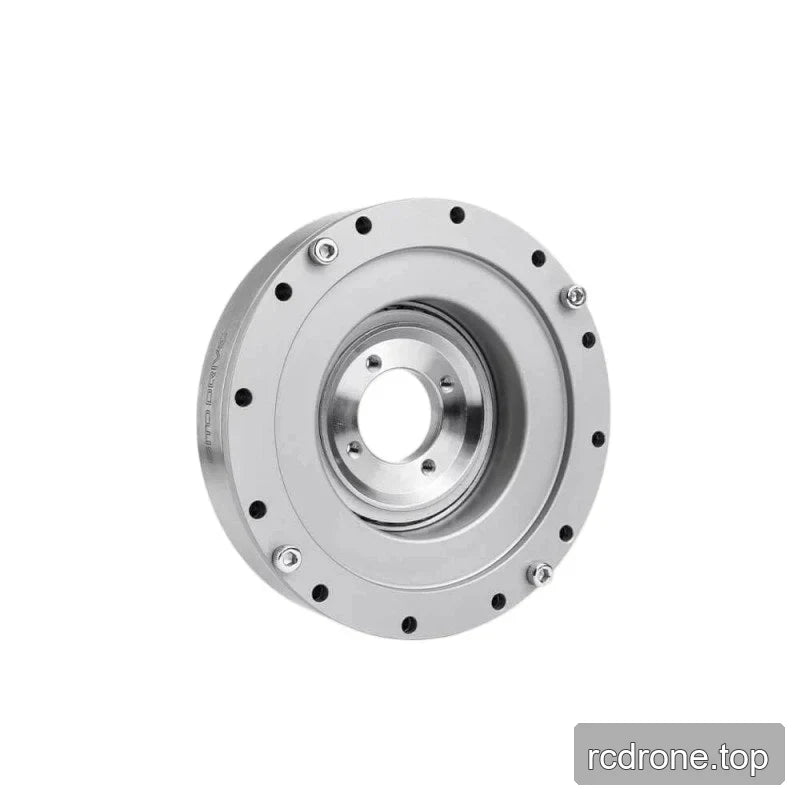 Rear angled view of the SITO DRIVE HD-20 reducer showing the plain circular housing face, recessed center bore and mounting holes.