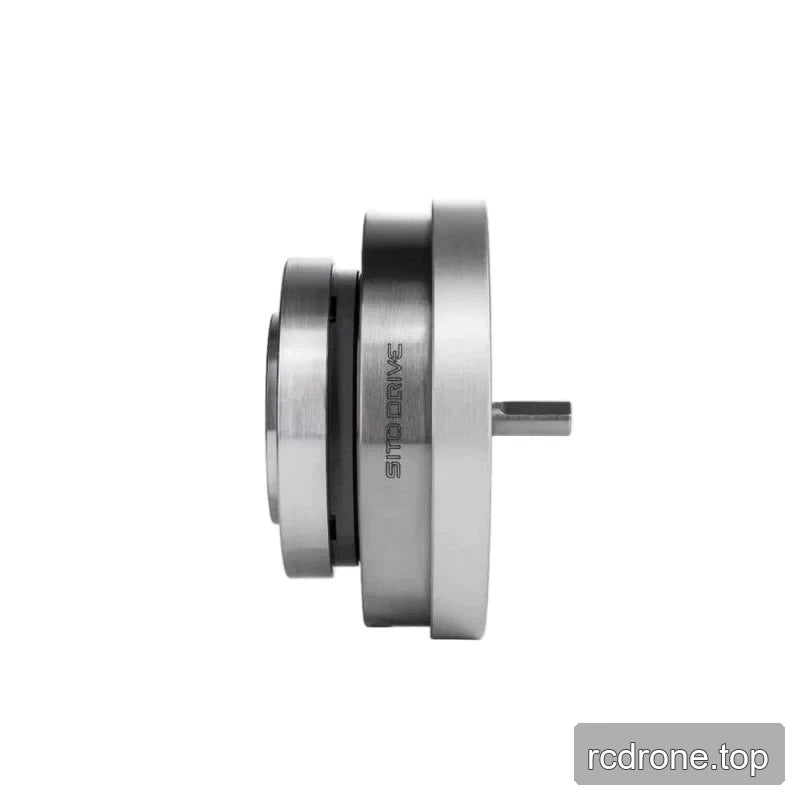 Side profile of the SITO DRIVE HS-14-IV reducer showing its stepped round housings, dark central ring and projecting shaft.