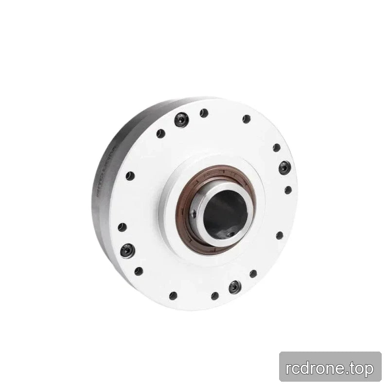 SITO DRIVE HS-17-II reducer shown at an angle from the flat flange side with central bore and mounting holes.