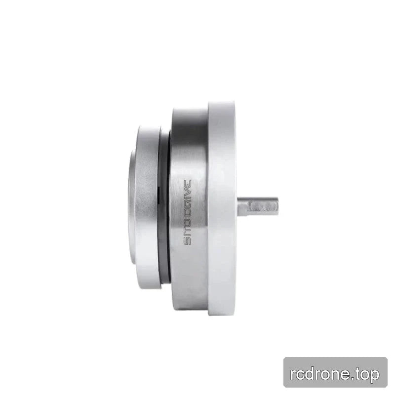 Side profile of the silver SITO DRIVE HS-17-IV reducer showing its layered circular housing and projecting shaft.