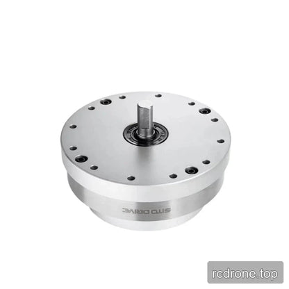 Angled rear view of the silver SITO DRIVE HS-17-IV reducer with an upright central shaft and perimeter holes.