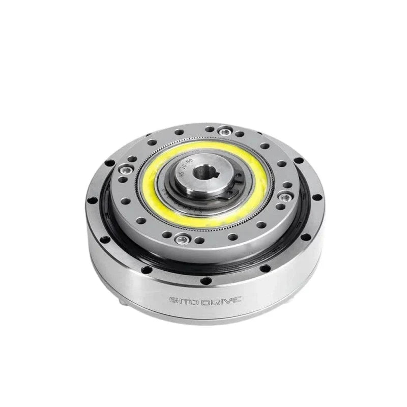 Angled top view of the SITO DRIVE HS-20-I reducer showing its circular face, raised center hub, and cylindrical housing.