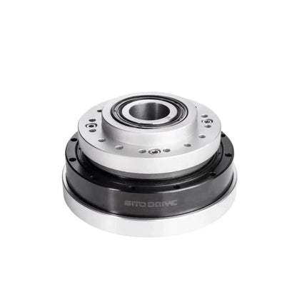 Angled rear-side view of the SITO DRIVE HS-20-II reducer showing its raised central bore and layered housing.