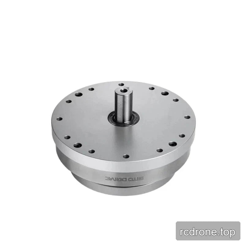 Angled rear view of the silver SITO DRIVE HS-25-IV reducer showing the central raised shaft and mounting face.