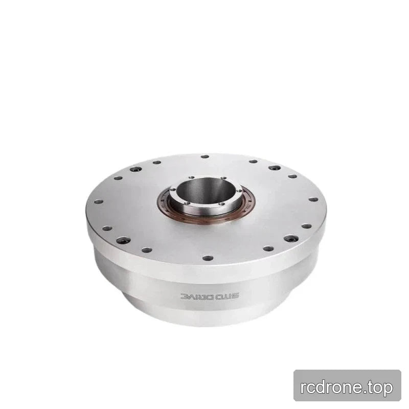 Angled rear-side view of the SITO DRIVE HS-32-II reducer with broad circular face, central hub, and perimeter holes.