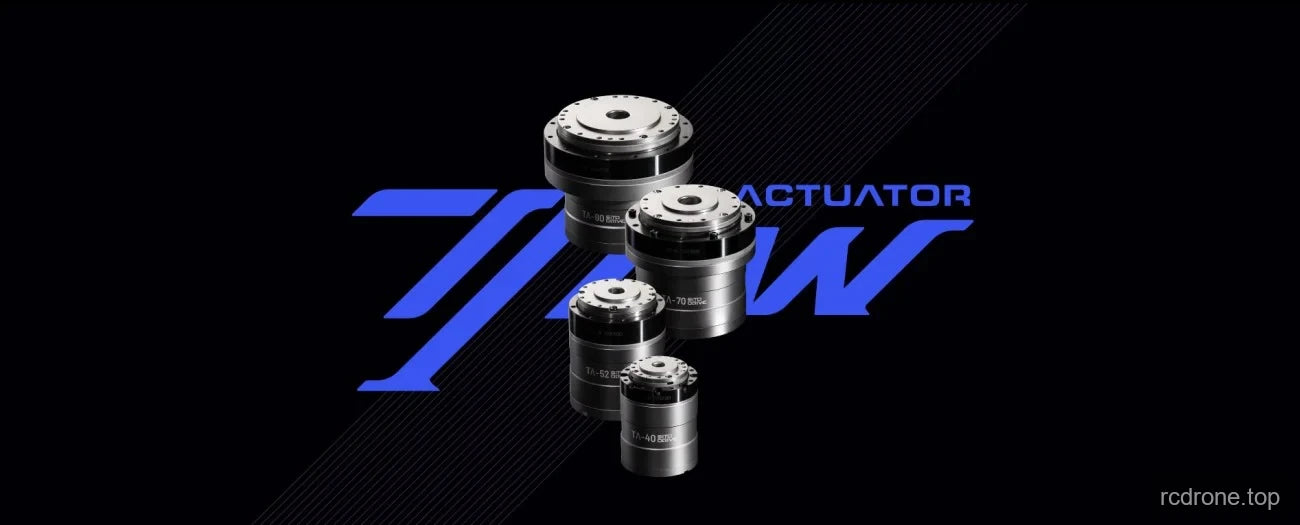 SITO DRIVE TA-series rotary actuator lineup with TA-40, TA-52, TA-70, and TA-80 units
