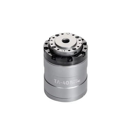 SITO TA-40 rotary actuator shown upright with its circular top mounting face and silver cylindrical housing.