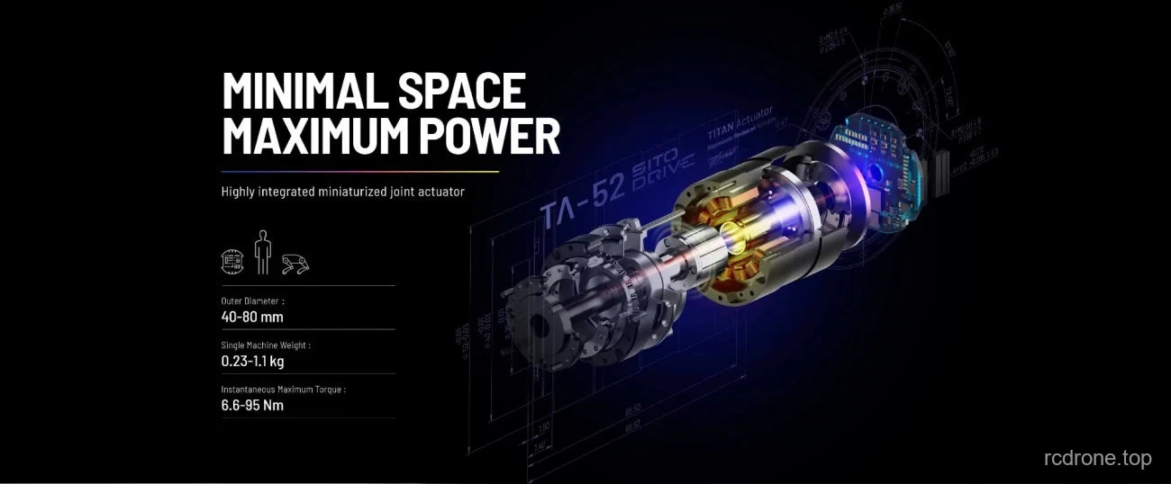 TA-52 actuator size weight and torque range graphic