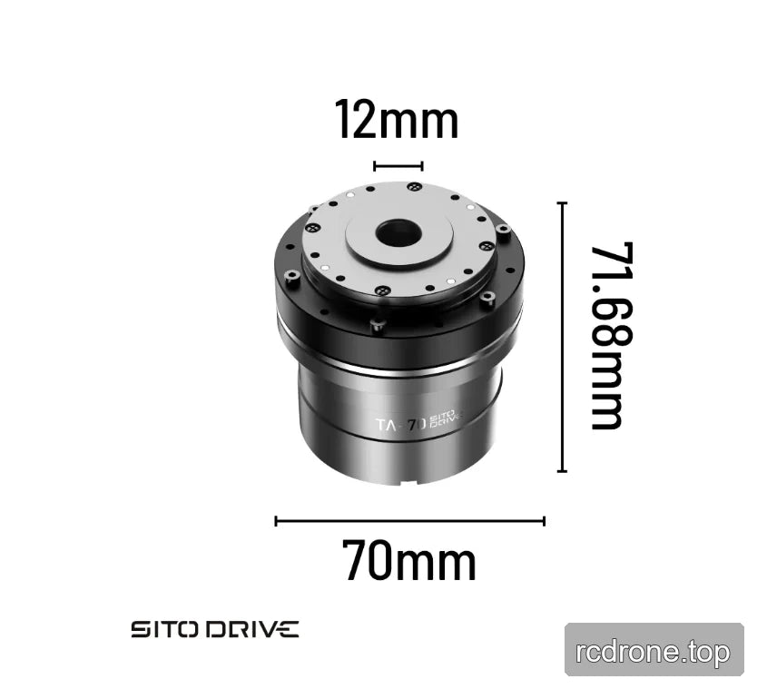 TA-70 actuator with 70 mm diameter and 12 mm hollow bore