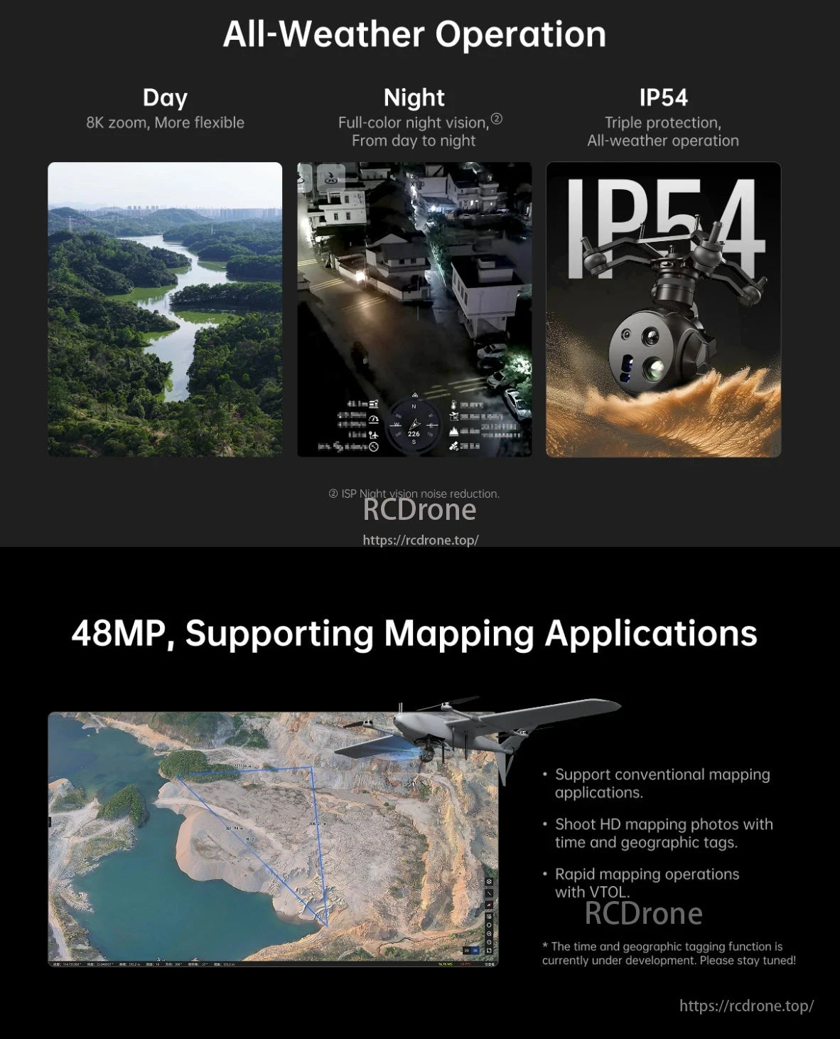 SIYI UniPod MT11 4 Sensor AI Drone Gimbal, All-weather drone with 8K zoom, night vision, 48MP for mapping, HD photos, fast VTOL. Updates coming.