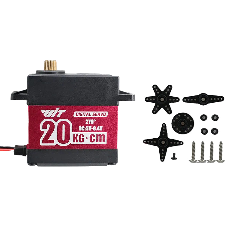 WitMotion 20kg·cm 270° IP65 waterproof digital metal gear servo with horns, screws and washers