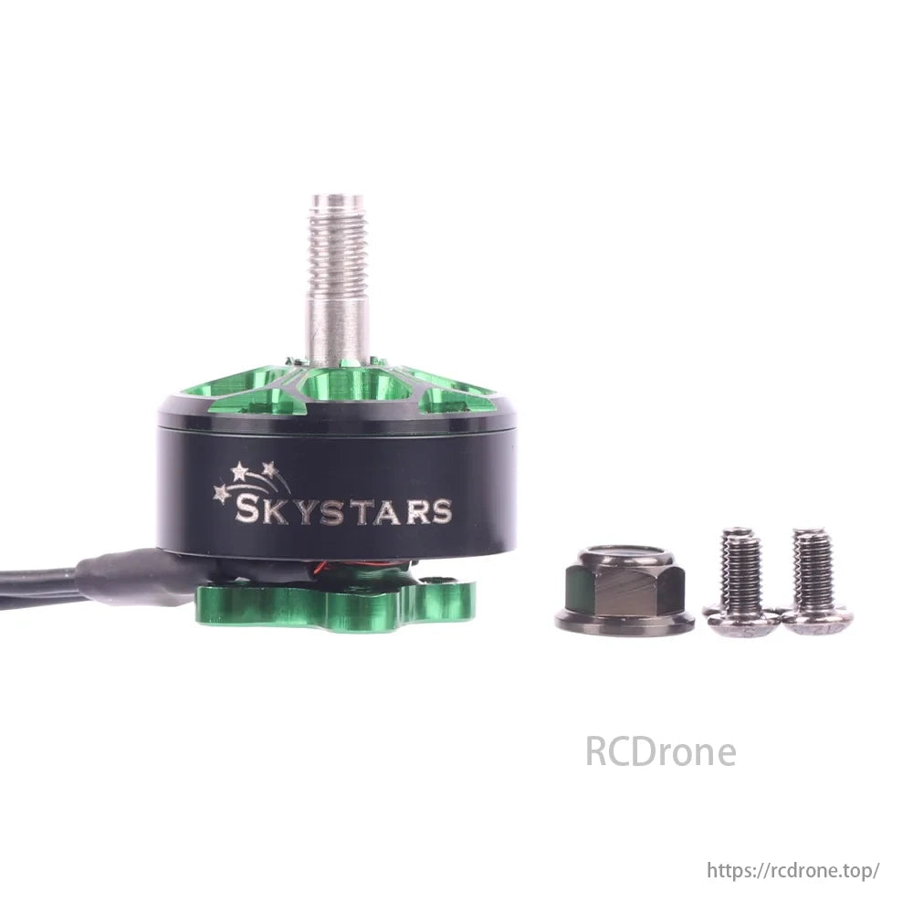 The Skystars 2207 1950KV brushless motor has high power output, low idle current, and lightweight design, suitable for racing and freestyle applications.
