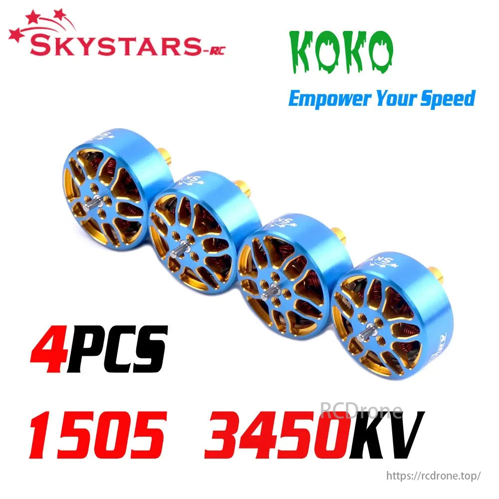SKYSTARS KOKO 1505 3450KV motors are powerful, efficient options for FPV drones, offering strong performance and reliability.