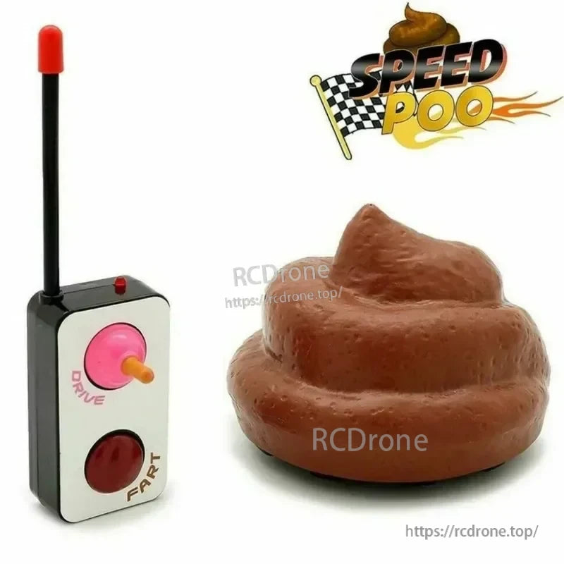 Speedy Funny RC Poop Car, Prank toy for kids and adults featuring toilet humor.