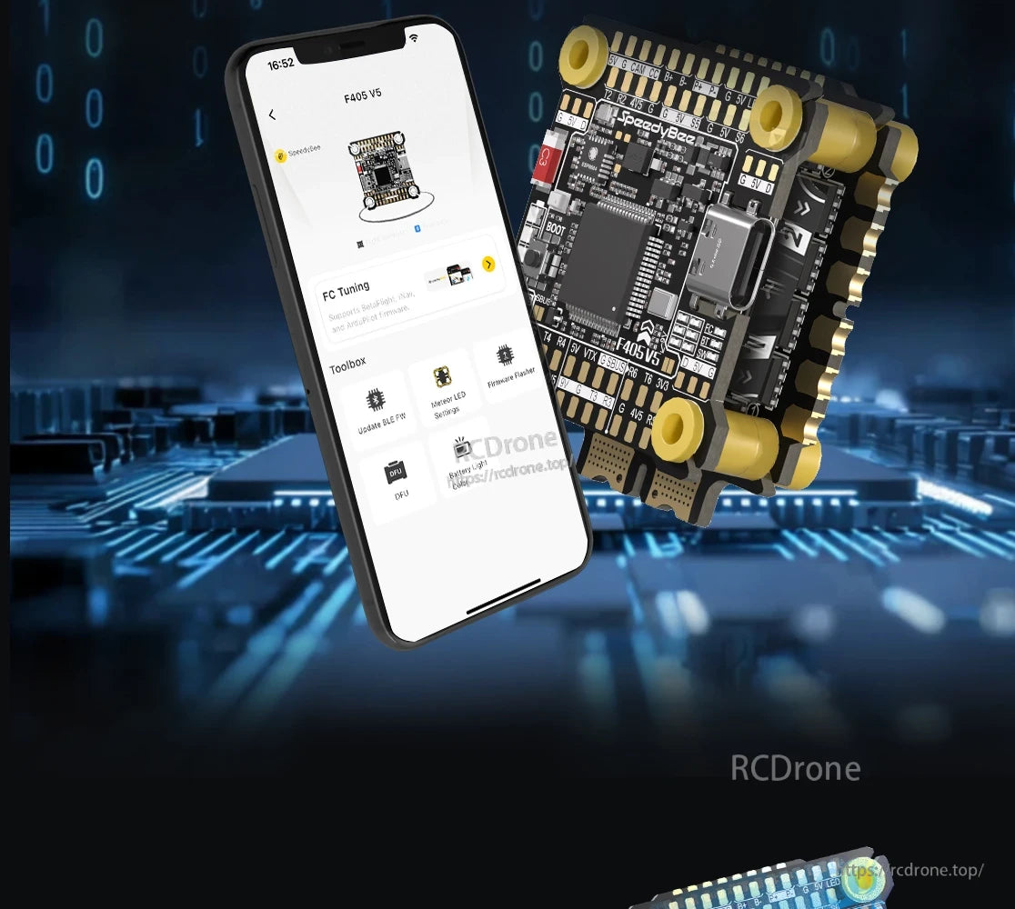 The SpeedyBee F405 Model Aircraft features a carbon frame, rotor, and high-performance tuning for stable and efficient flight.