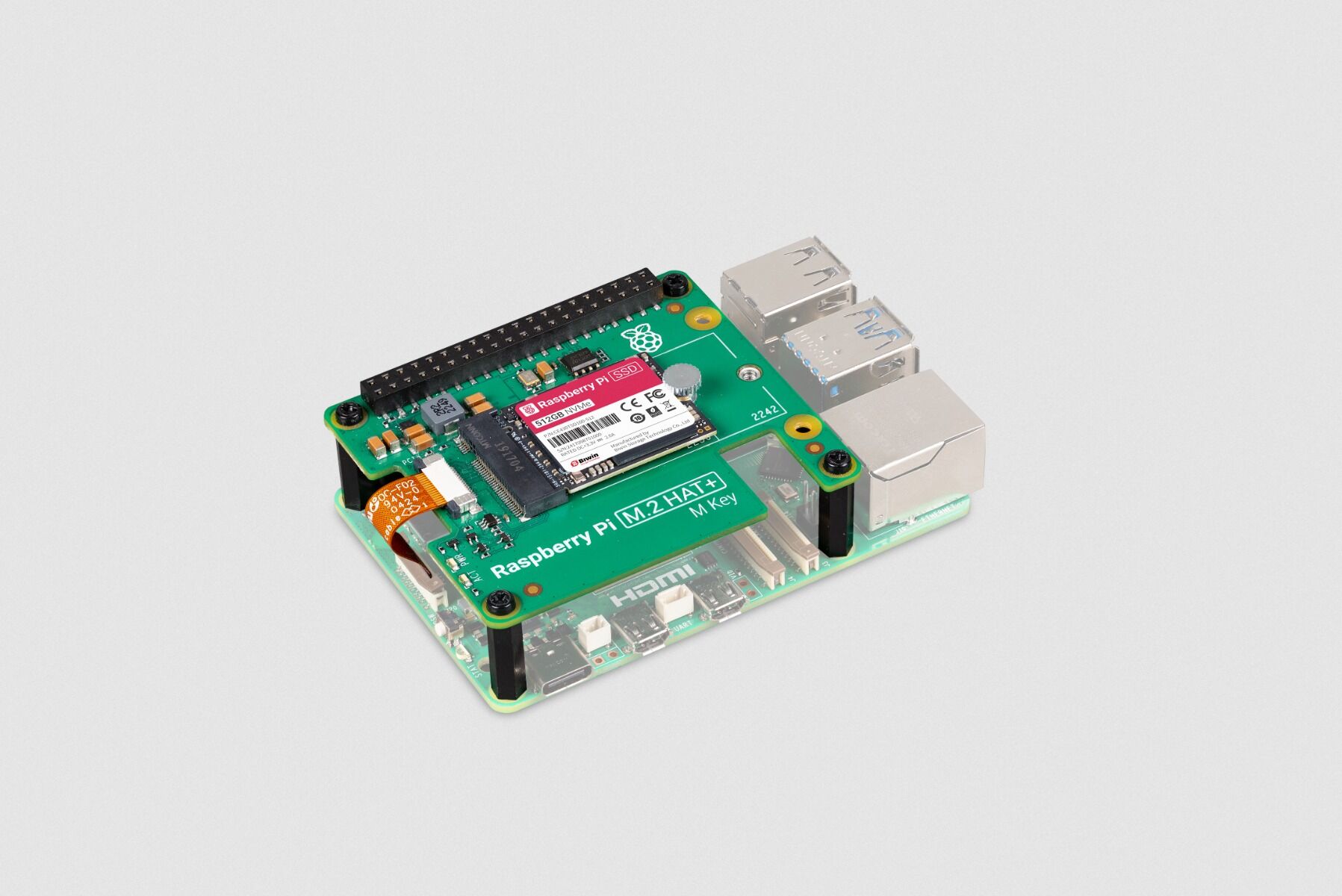 【美品】Raspberry Pi 5スターターキット & 512GB SSD Raspberry Pi SSD Kit for Raspberry Pi 5, 512GB NVMe 2230 with M.2