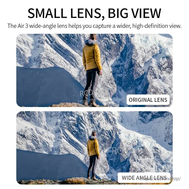 STARTRC Wide Angle Lens Filter, A small wide-angle lens delivers expansive, high-definition views, capturing more scenery in stunning detail.