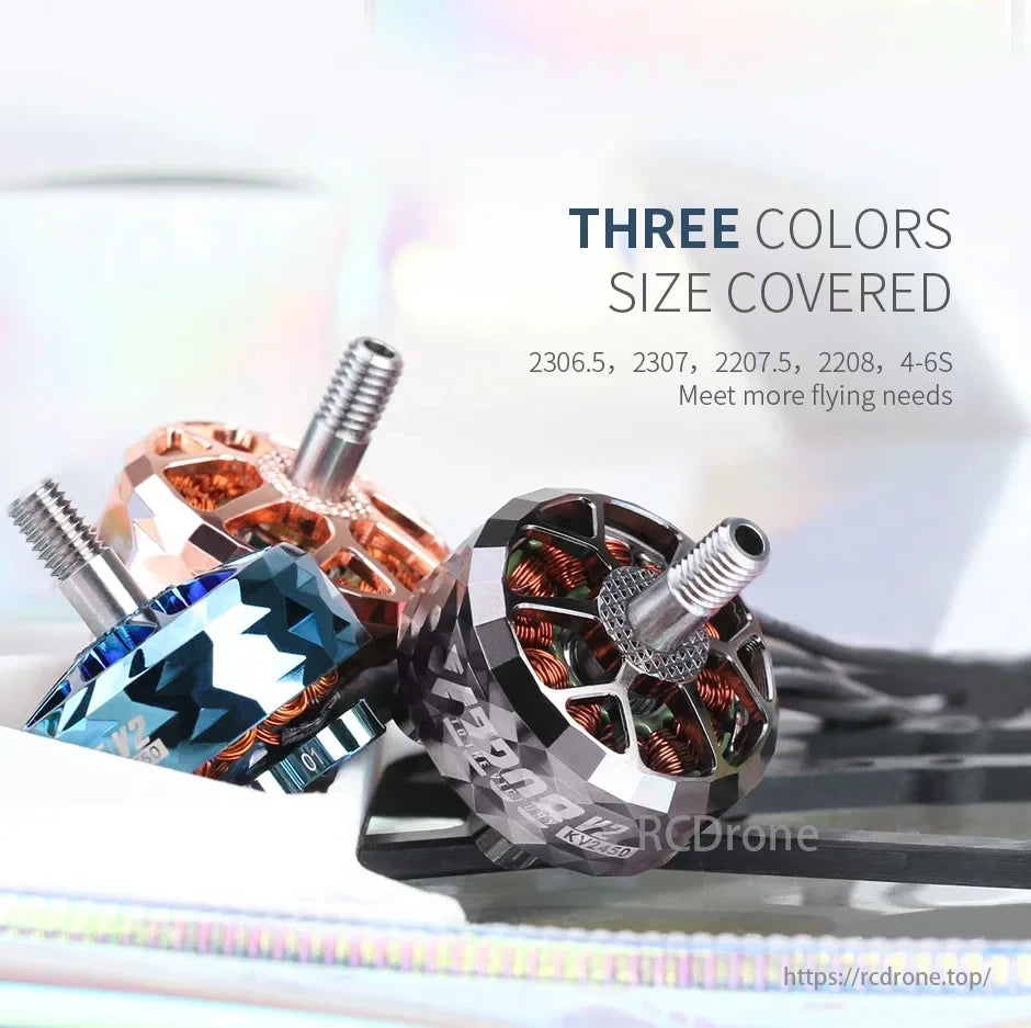 T-Motor in three colors, sizes 2306.5-2208, for flying needs.