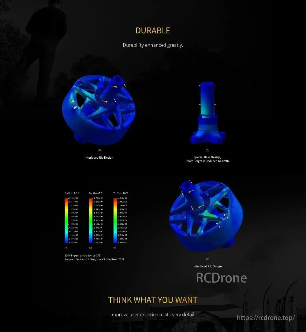 T-Motor features enhanced design, 12MM shaft, reliable 100N impact simulation, improving user experience in every detail.