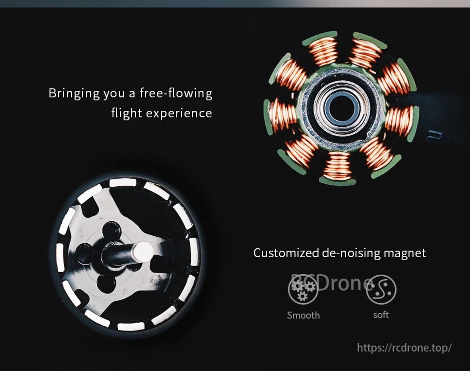 T-MOTOR provides a seamless flight experience with customized de-noising magnets for smooth operation.