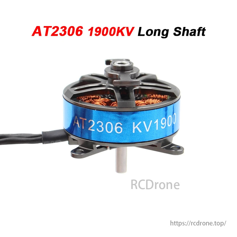 T-motor AT2306 Long Shaft Brushless Motor with various specifications for different KV ratings and configurations.