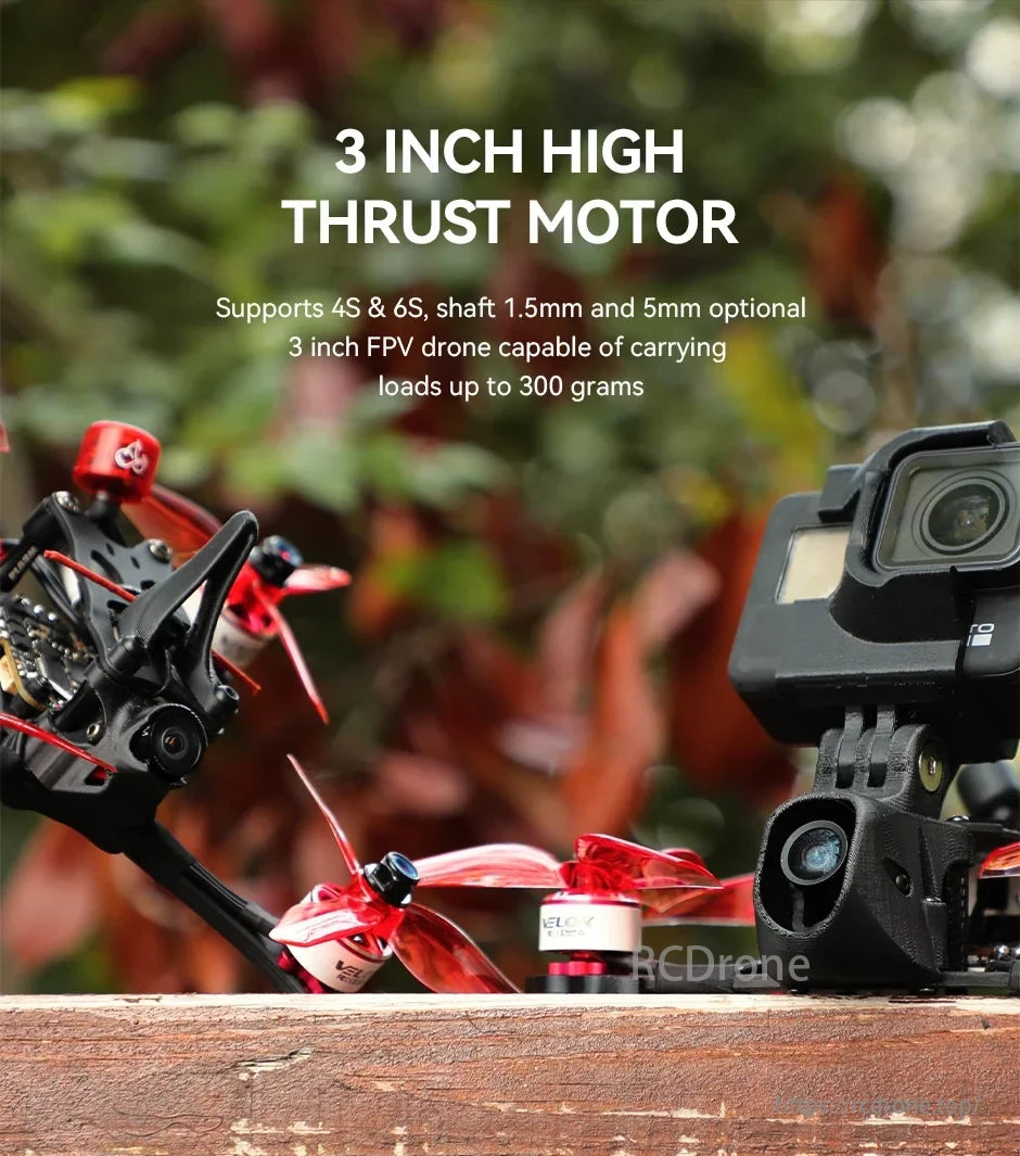 T-MOTOR, 3-inch high thrust motor supports 4S & 6S, carries up to 300 grams.
