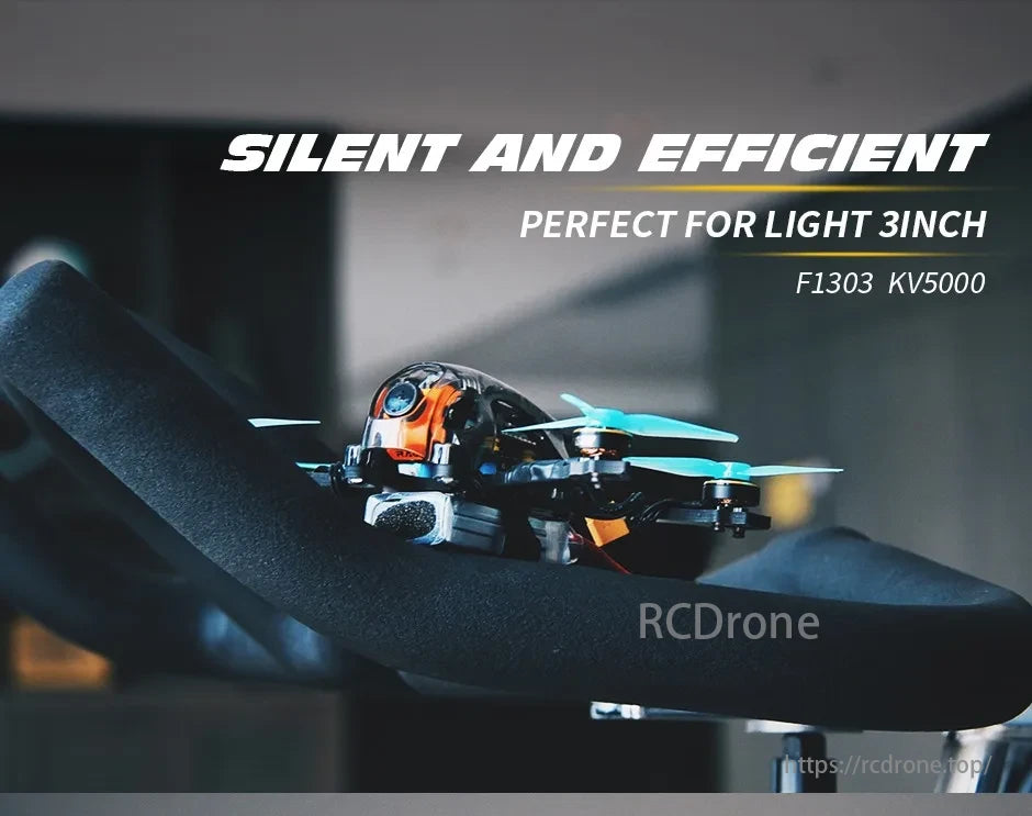 T-MOTOR, F1303 KV5000 motor: silent, efficient, ideal for 3-inch drones, offering optimal performance with minimal noise.