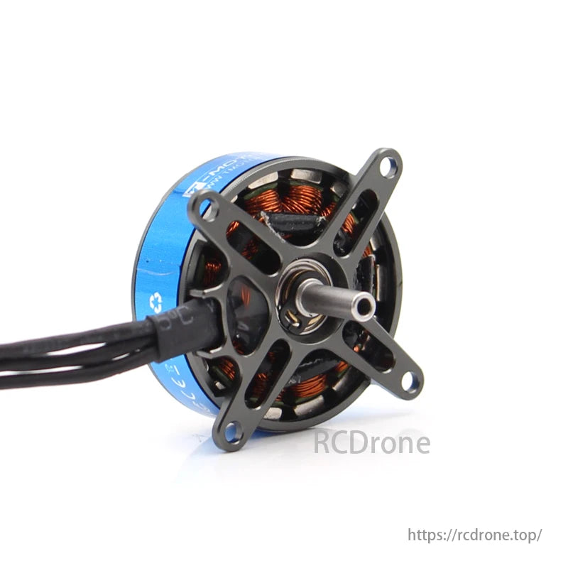 The T-motor AT2306 brushless motor has three variants with different KV ratings and specifications, including no-load current, maximum power, weight, and rated working voltage.