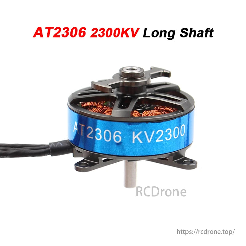 T-motor AT2306 long shaft brushless motor with different KV options and specifications.