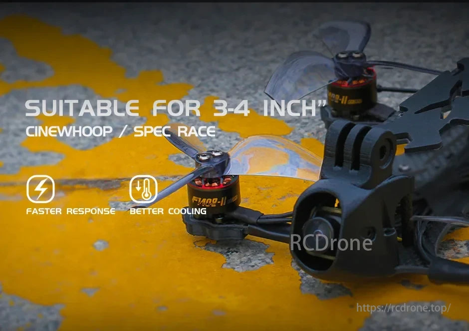 T-Motor designed for 3-4 inch Cinewhoop/Spec Race drones, offering faster response and improved cooling.