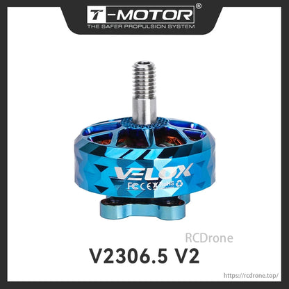 T-MOTOR VELOX V2, V2306.5 brushless motor, designed for 5-inch FPV racing drones, offers high performance and efficiency.