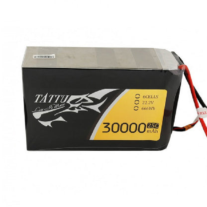 Tattu G-Tech 30000mAh 6S 22.2V 25C Lipo Battery, High-capacity power bank with 25C discharge rate, suitable for high-drain devices.
