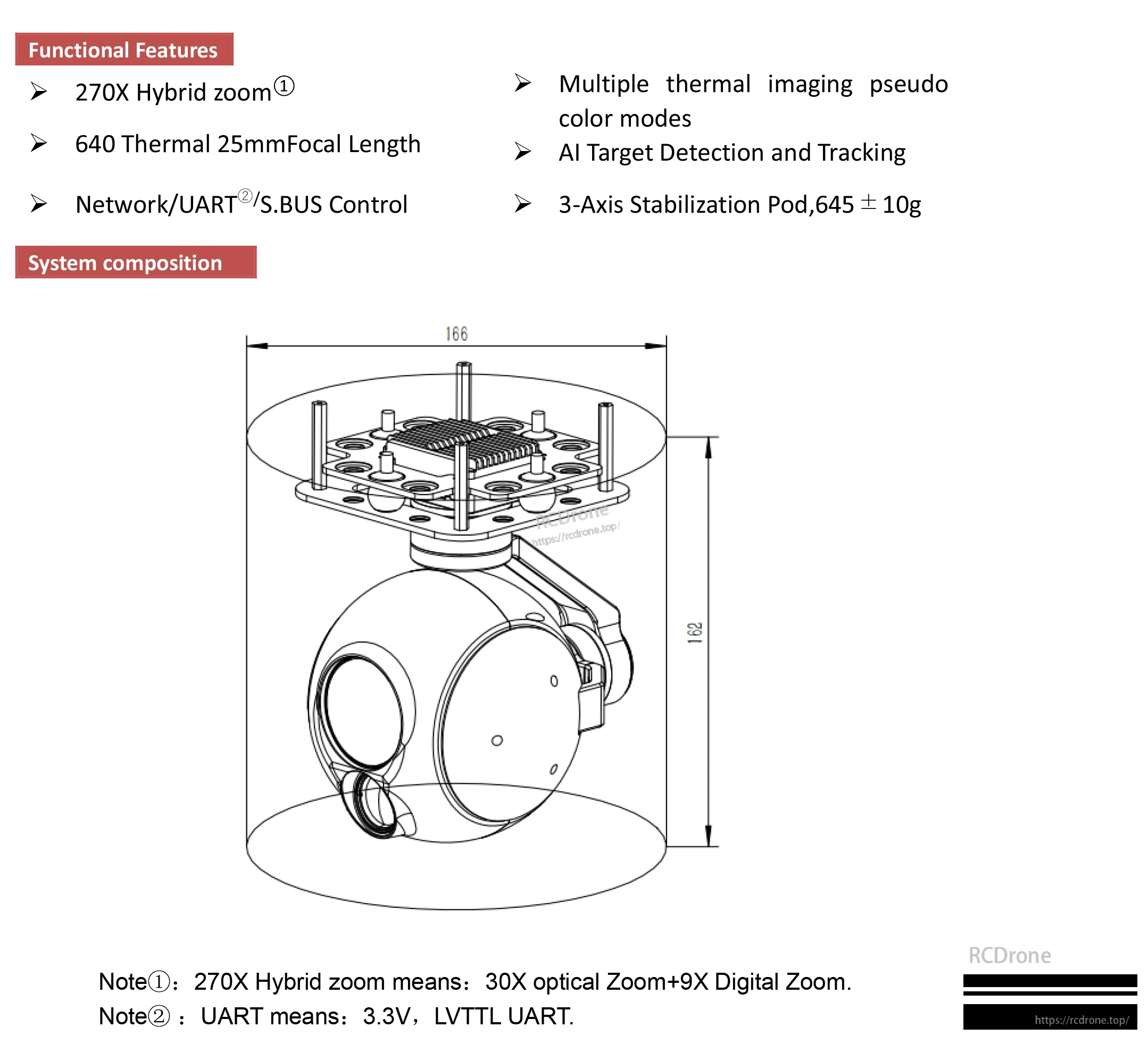 TOPOTEK DHU30 Gimbal Camera, System supports human and vehicle recognition with multi-target tracking for up to 100 objects.