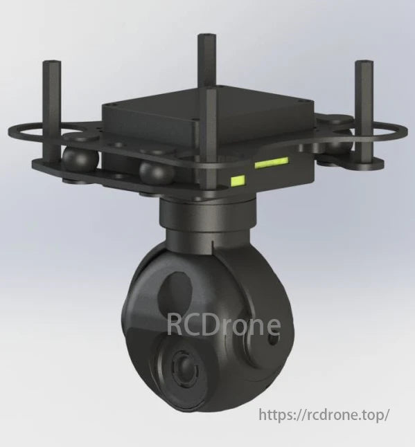 TOPOTEK DYK290G207 듀얼 라이트 드론 짐벌 - 9배 줌 1080P 가시광선 카메라 + IP/HDMI 출력을 갖춘 7mm 256x192 열화상 2축 짐벌