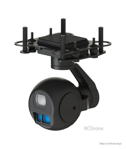 TOPOTEK KHP05L12 Gimbal ya Dual Light Drone - 45X Hybrid Zoom 1080P Kamera + 1200M Laser Range Finder 3-Axis Imetulia Gimbal