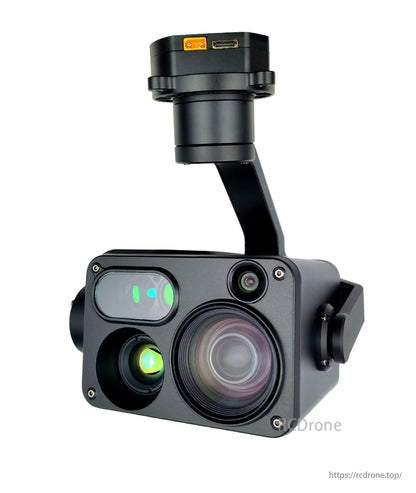 TOPOTEK KHT30B High 4 Sensor Drrong Gimbal - 30X zoom macho +Fixed-focus 1080P+640×512 IR thermal imaging +1800m kitafuta masafa ya leza