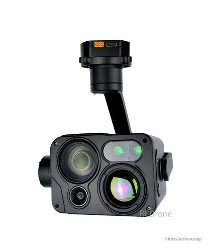 TOPOTEK KHT30C Drohnen-Gimbal mit vier Sensoren – 30-facher optischer Zoom + 1080P mit festem Fokus + 640 × 512 IR-Wärmebildkamera + 1800 m Laser-Entfernungsmesser