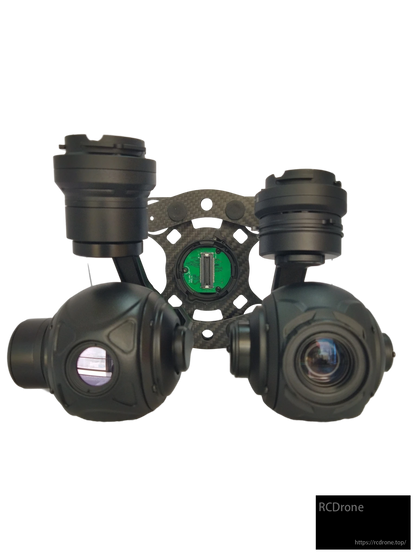 TOPOTEK KIP10-G6 Drone Kamera Gimbal - 10x Optik Zoom Görünür ışık 3 eksenli Gimbal kamera+ 640x512 termal görüntüleme 3 eksenli Gimbal kamera, değiştirilebilir, IP çıkışlı