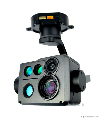 TOPOTEK KIT10C 4-Light Drone Gimbal - DUAL VISIBAL +640 THERMAL+1800M LR FOUR LIGHT GIMBAL