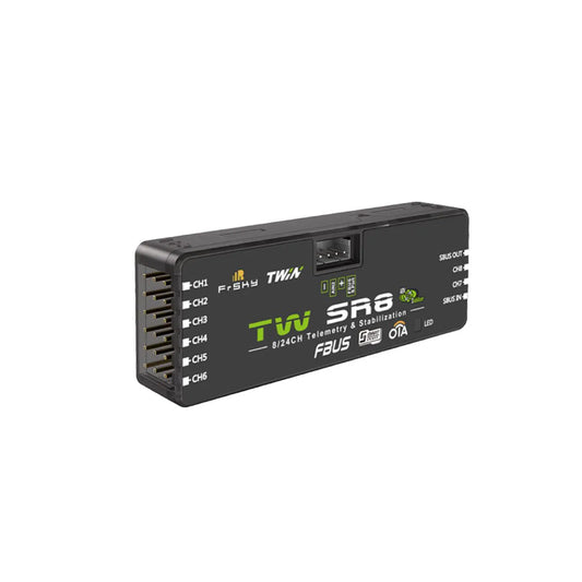 FrSky TW SR8 接收器 - TWIN 雙 2.4G 頻段 ADV 穩定器 8 PWM 通道連接埠長控制範圍無人機接收器