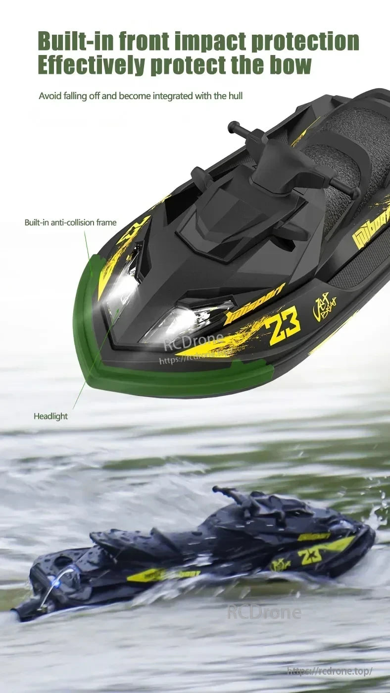 udiRC UDI023 RC Boat, Built-in front impact protection, anti-collision frame, headlight, number 23