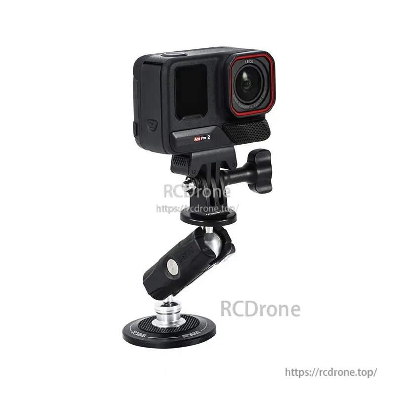 Universal Magnetic Metal Chassis Bracket, The desktop provides stability for tabletop shooting.