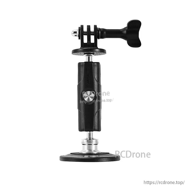 Universal Magnetic Metal Chassis Bracket, The magnetic base with magnets attaches to iron surfaces and has adjustable brackets for secure holding.