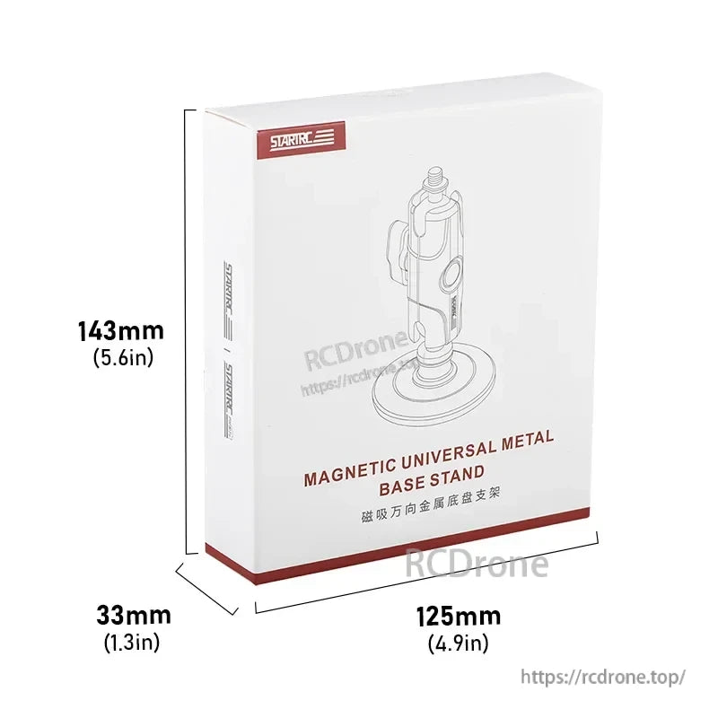 Universal Magnetic Metal Chassis Bracket, Magnetic universal metal base stand, dimensions 143x125x33mm, brand StarRC.