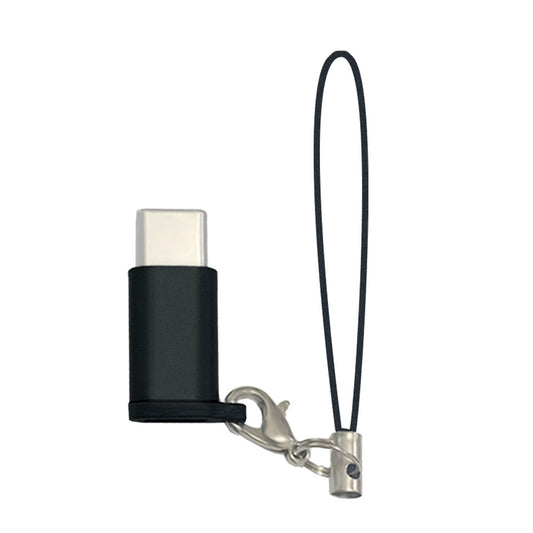 5PCS Micro USB to USB C Converter Adapter, Micro USB to USB-C converter adapter with black housing and keychain lanyard strap